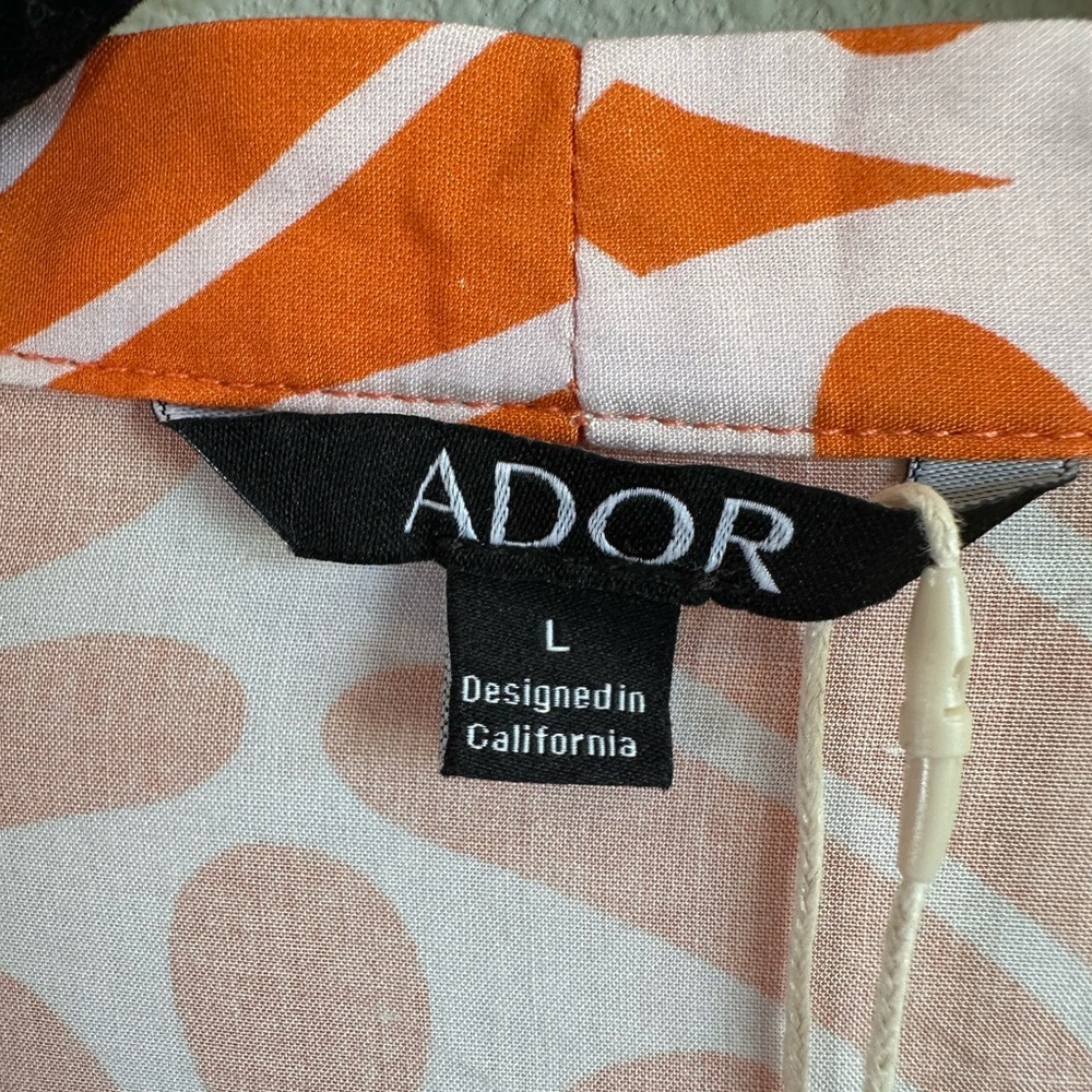 Ador Orange and White short Sleeve Maxi Sundress 100% cotton - Picture 6 of 6